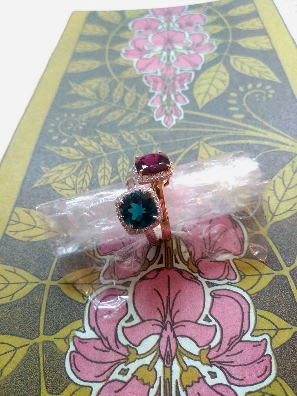 Miniature : Bague Rhodolite et diamants