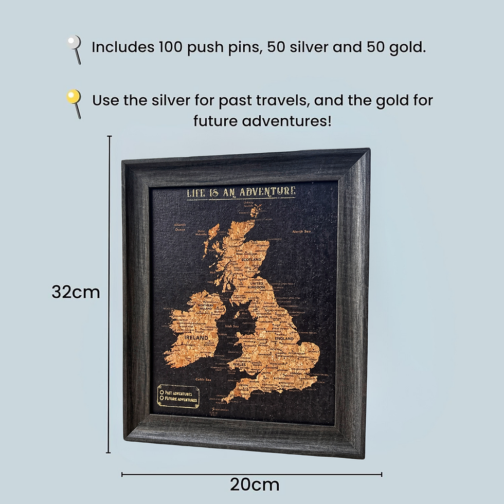 Thumbnail: UK And Ireland Cork Map With Push In Pins - Desk Size