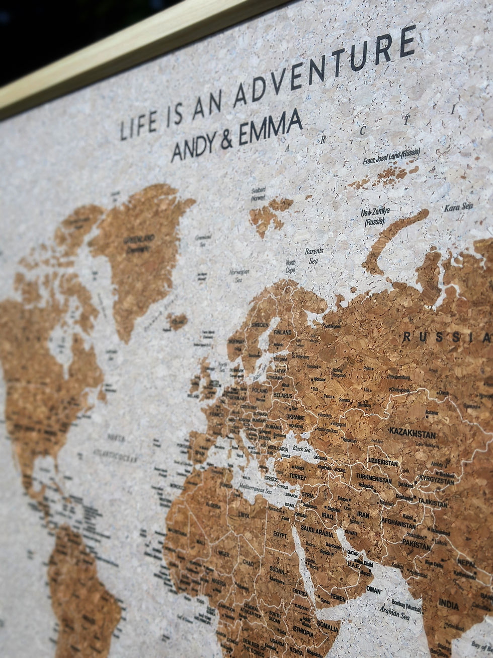 Thumbnail: travel map with push in pins large size travel home decor