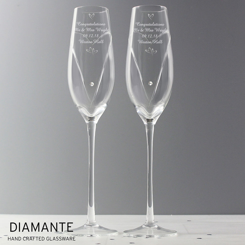 Thumbnail: Wedding Anniversary Toasting Glasses Set With Gift Box