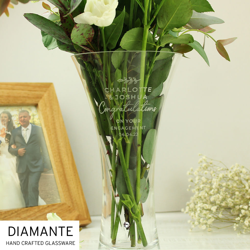 Thumbnail: Hand Cut Crystal Glass Vase (Diamante)