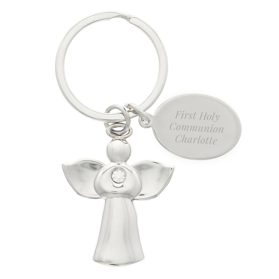 Thumbnail: Silver Plated Guardian Angel Keyring