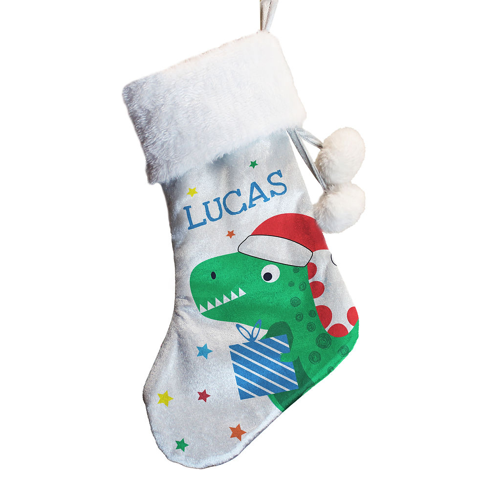 Thumbnail: Dinosaur Christmas Stocking For Children