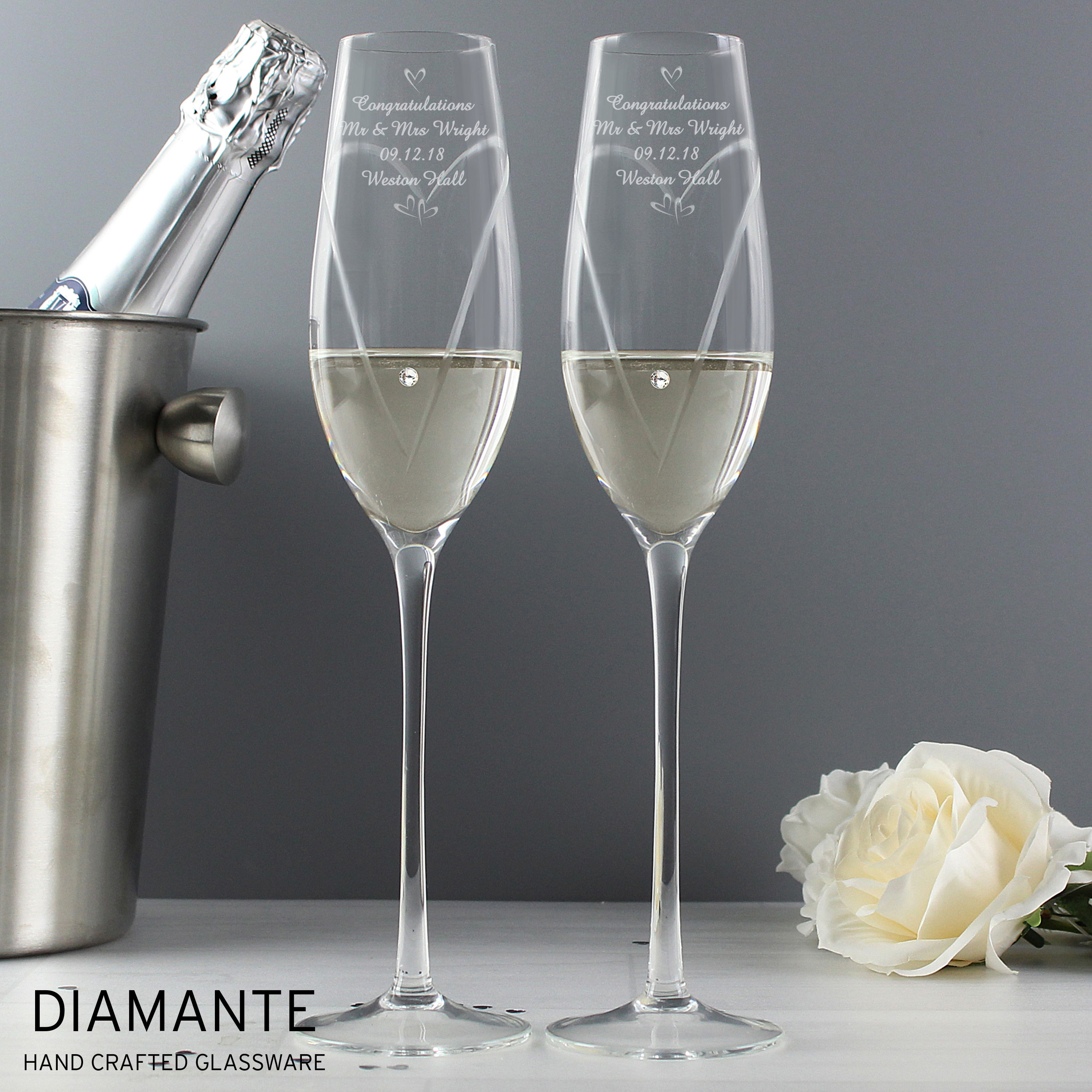 Wedding Anniversary Toasting Glasses Set With Gift Box