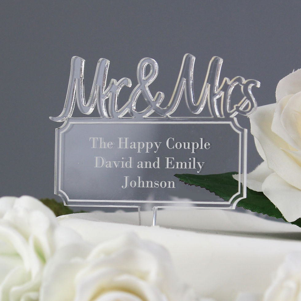 Thumbnail: Mr and Mrs Cake Topper - Acrylic