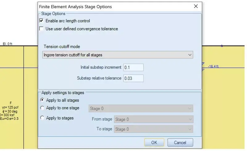 Edit Stage Convergence Options Dialog