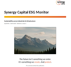 Synergy Capital ESG Monitor
Volume 1 Issue 1