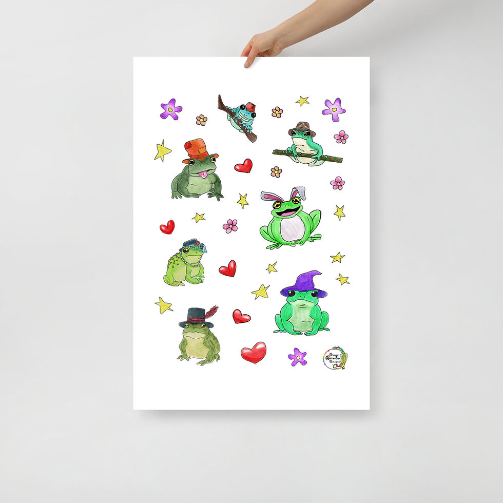 Thumbnail: Frogs in Hats - Poster