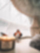 Relaxing reading nook in a geodesic dome at Creekside RnR, New Brunswick - serene luxury glamping amidst nature.