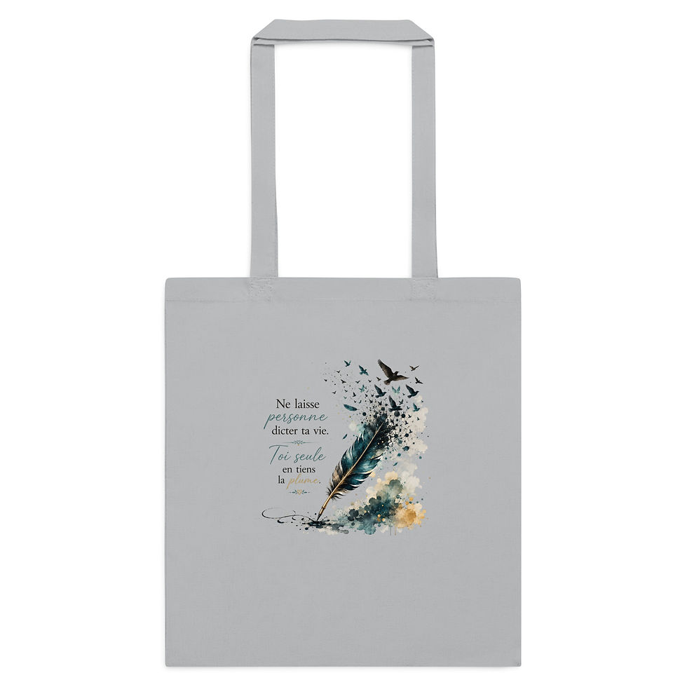 Miniature : Tote bag « Toi seule en tiens la plume » – Plume sur la vie