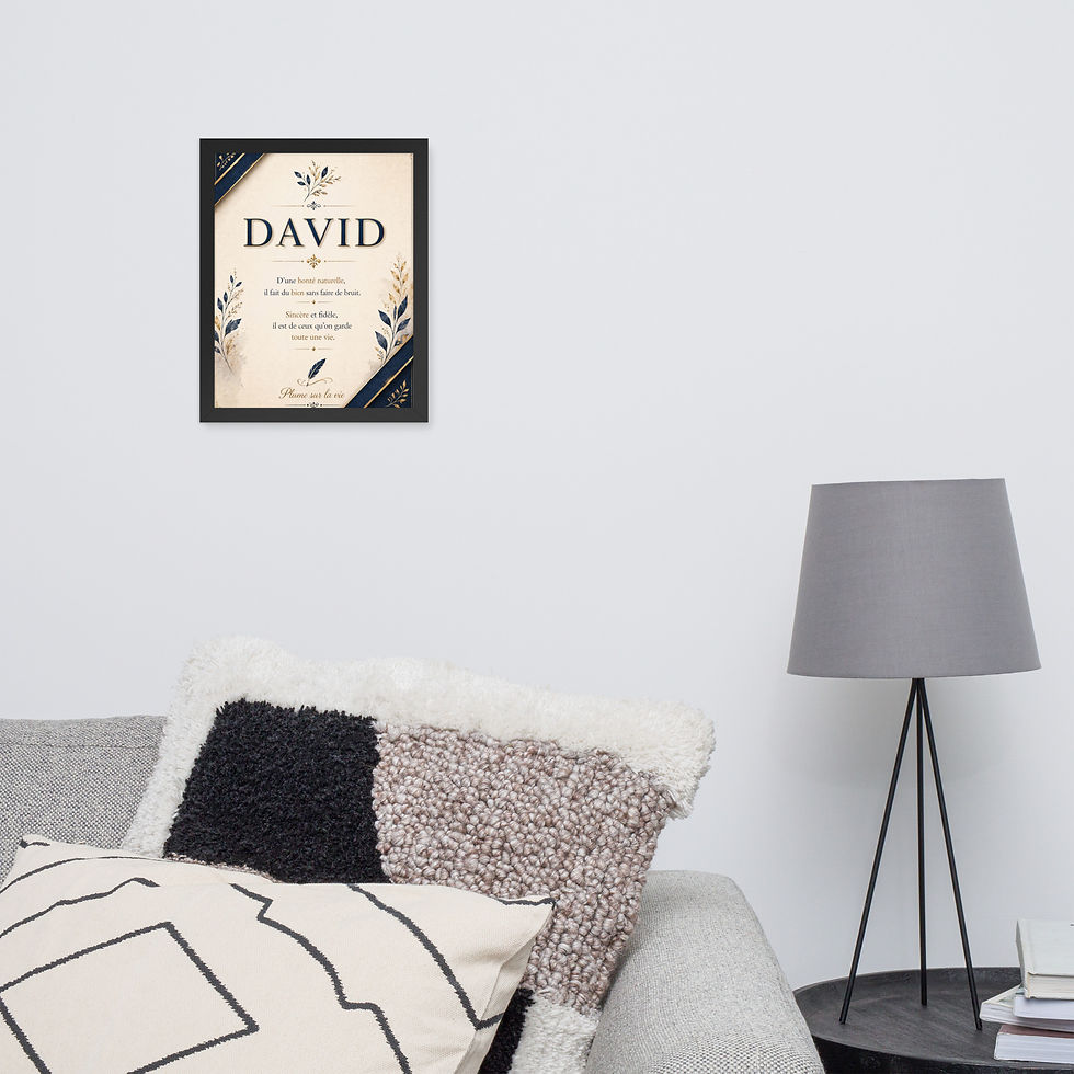 Miniature : Affiche prénom David - Création poétique, élégante et personalisée