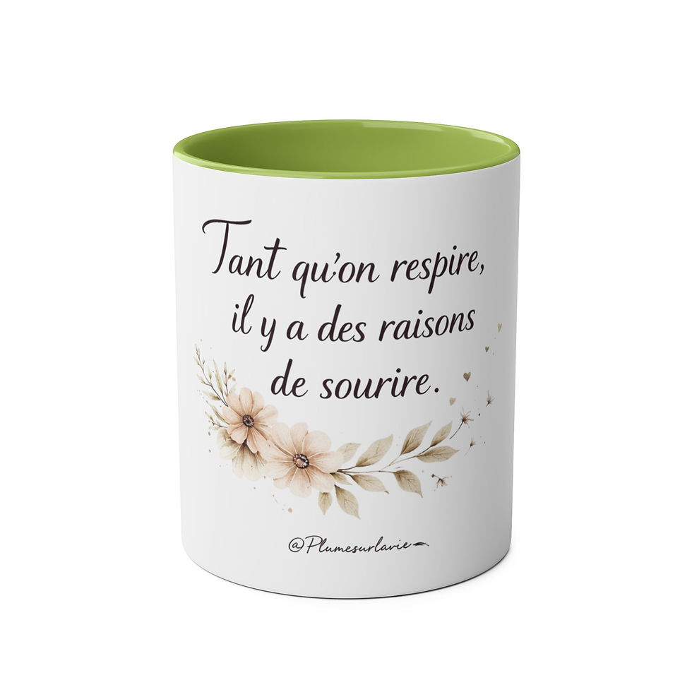 Miniature : Mug élégant - tant qu'on respire, il y a des raisons de sourire 