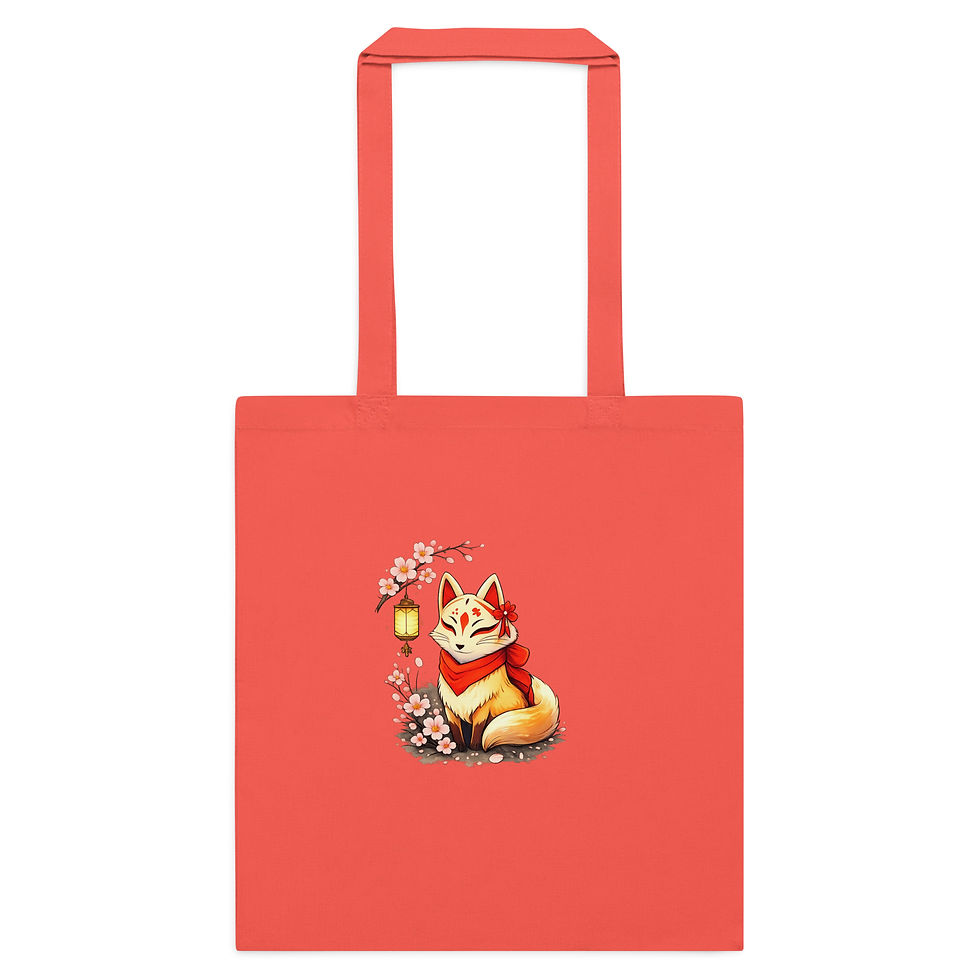 Miniature : Tote bag « Esprit du Japon » – Renard & fleurs de cerisier 🦊🌸