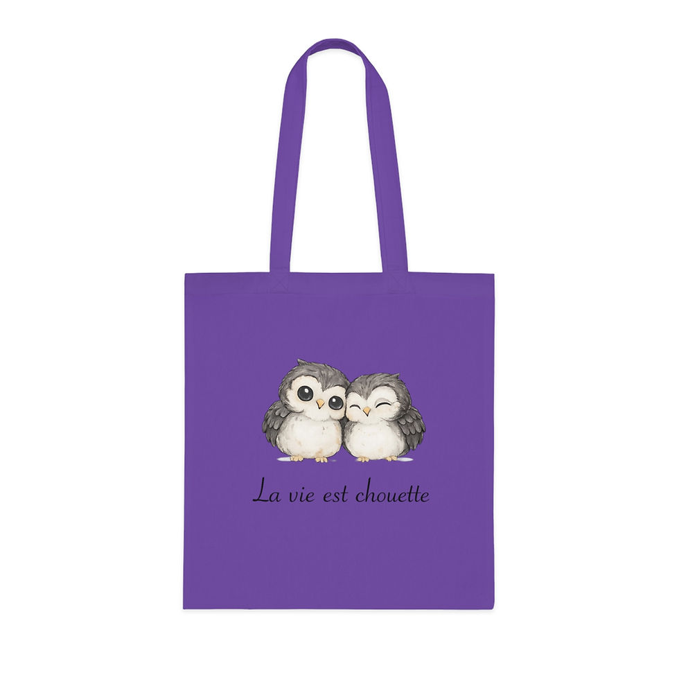 Miniature : Tote bag "La vie est chouette" Douceur et bonne humeur au quotidien