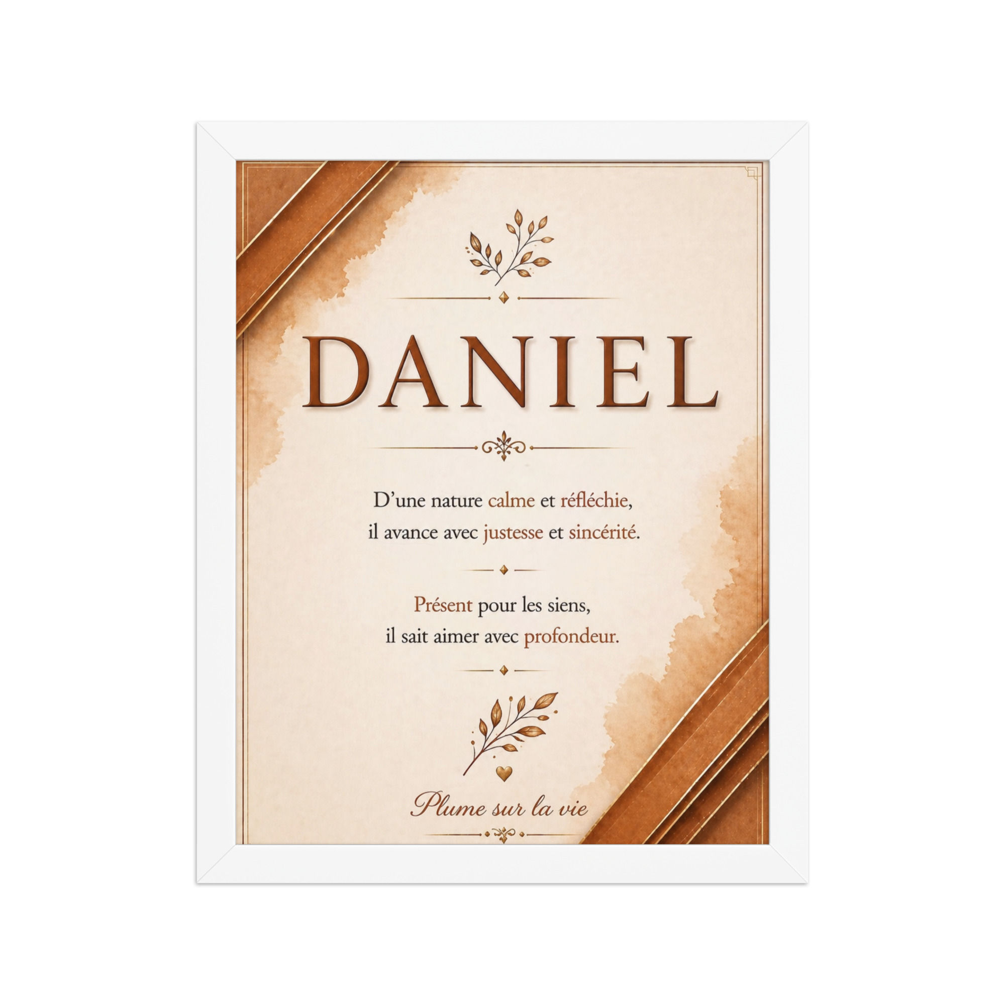 Affiche prénom Daniel - Création poétique, élégante et personalisée