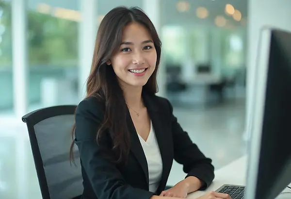 Support team member handling drone registration and insurance documentation in Thailand.