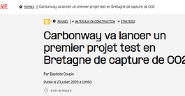 Carbonway featured in Le Journal des Entreprises