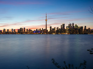 skyline di Toronto durante l'ora blu