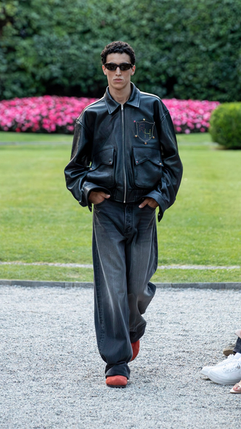 a male model at RHUDE’s Spring/Summer 2025 runway show by Rhuigi Villaseñor