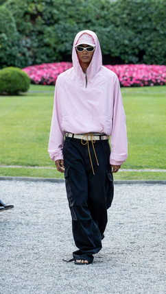 a male model at RHUDE’s Spring/Summer 2025 runway show by Rhuigi Villaseñor