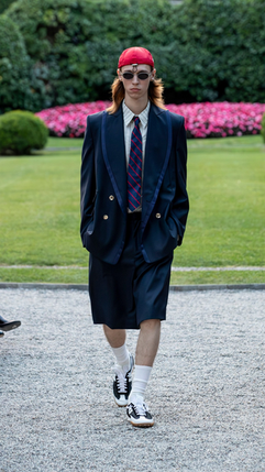 a male model at RHUDE’s Spring/Summer 2025 runway show by Rhuigi Villaseñor