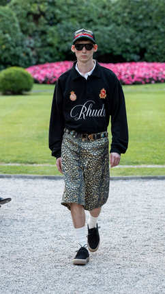 a male model at RHUDE’s Spring/Summer 2025 runway show by Rhuigi Villaseñor