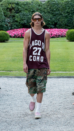 a male model at RHUDE’s Spring/Summer 2025 runway show by Rhuigi Villaseñor