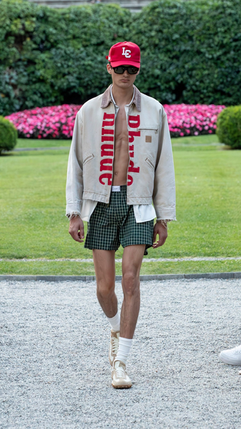a male model at RHUDE’s Spring/Summer 2025 runway show by Rhuigi Villaseñor