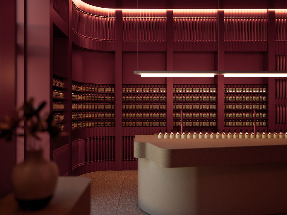 Retail Interior Visualization: A Study in Burgundy