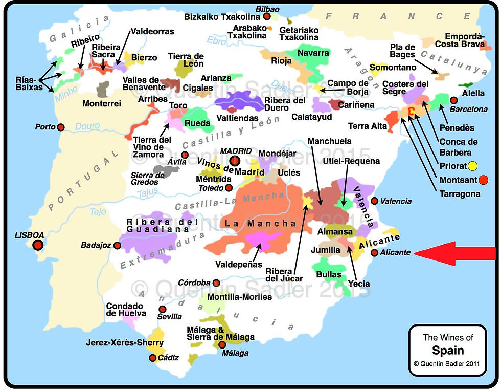 Espanha - Regiões Produtoras de Vinho