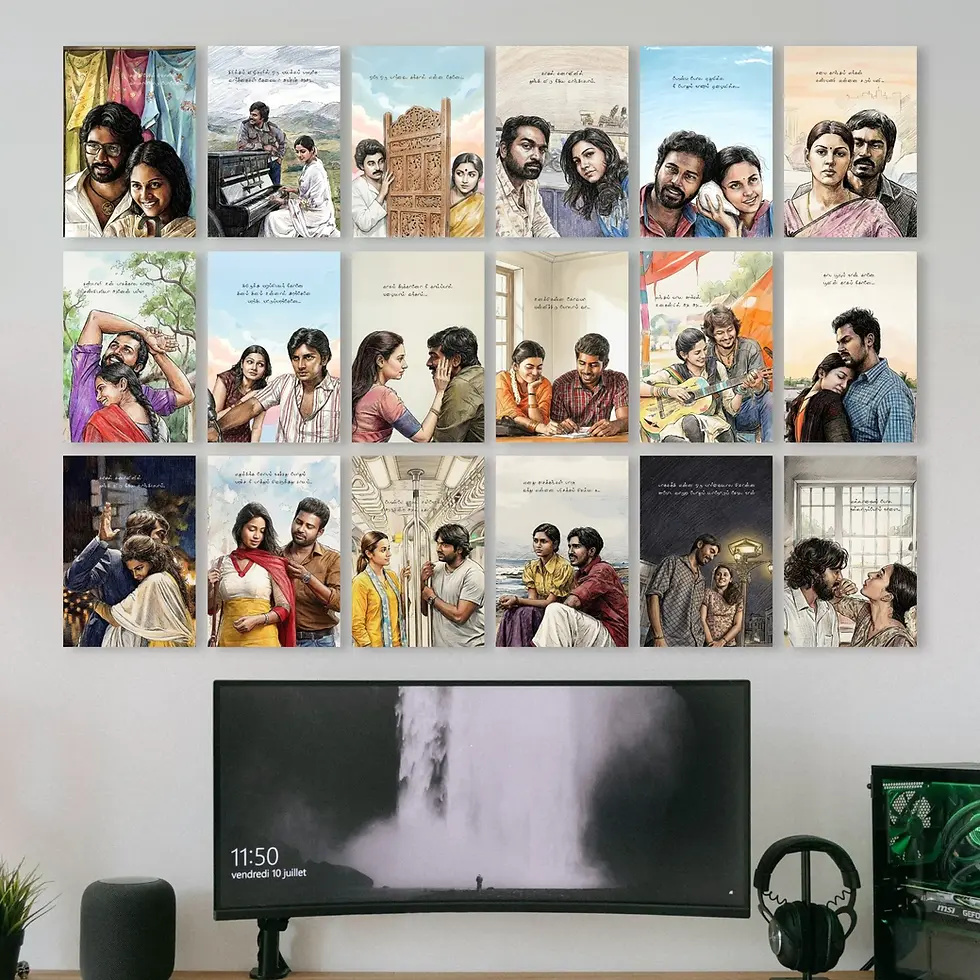 Shades of Love Ft - Kollywood | Pack of 18 | Wall Collage Posters