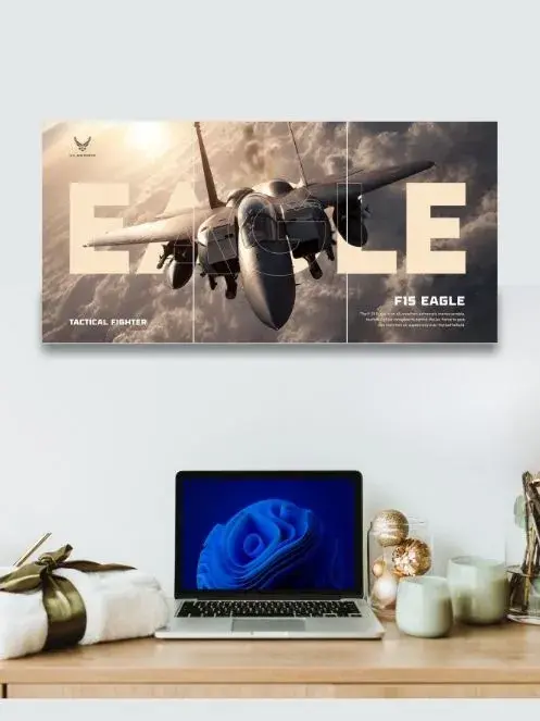 F15 Eagle | Fighter Jet | 3 Split Poster