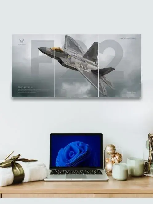 F-22 Raptor |Fighter Jet | 3 Split Poster