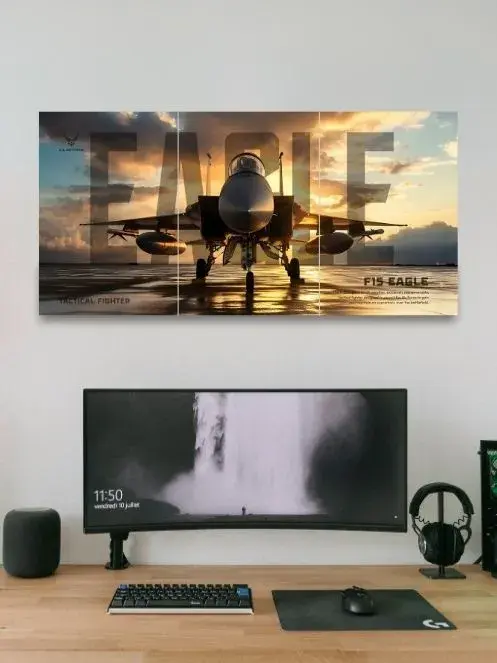 F15 Eagle | Fighter Jet | 3 Split Poster