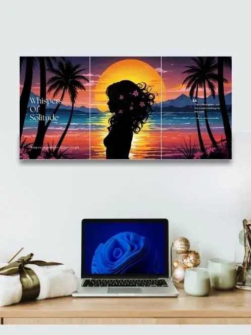 Girl Solitude | Her Motivational Poster | 3 Split Poster