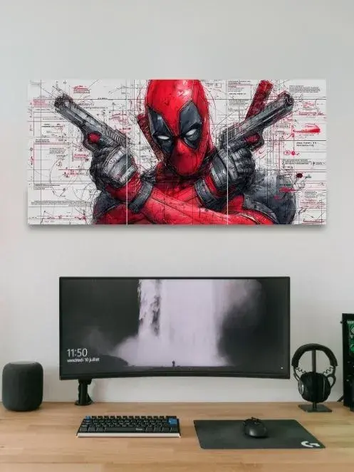 Deadpool Badass | Marvel movie | 3 Split Poster