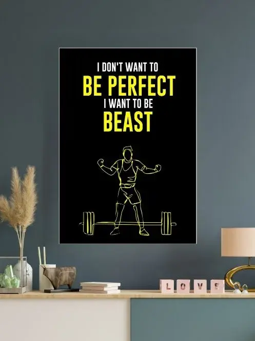 I want to be beast | Gym Workout Poster