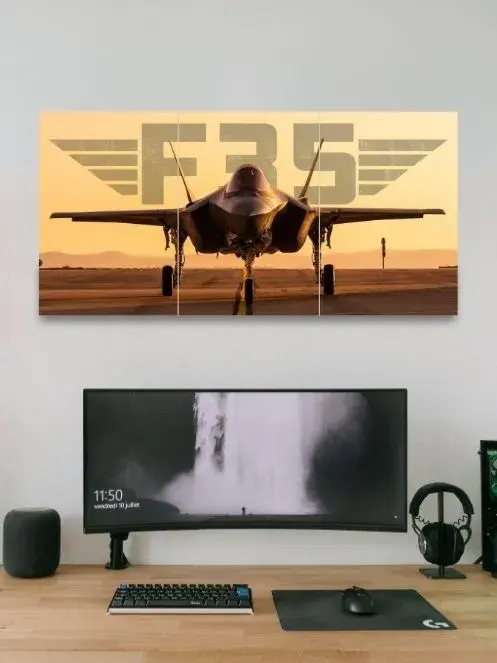 F-35 Fighter Jet | Military Aircraft | 3 Split Poster