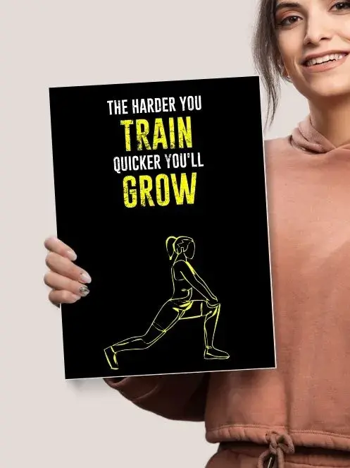 Harder you train quicker you'll grow | Gym Workout Poster
