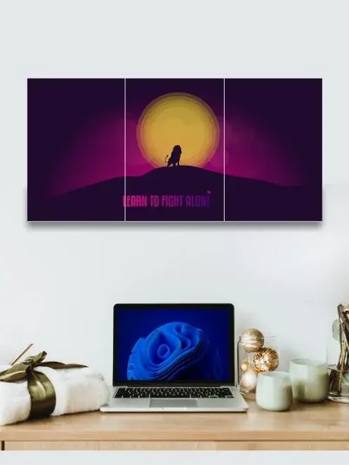 Learn To Fight Alone | Motivational Poster | 3 Split Poster