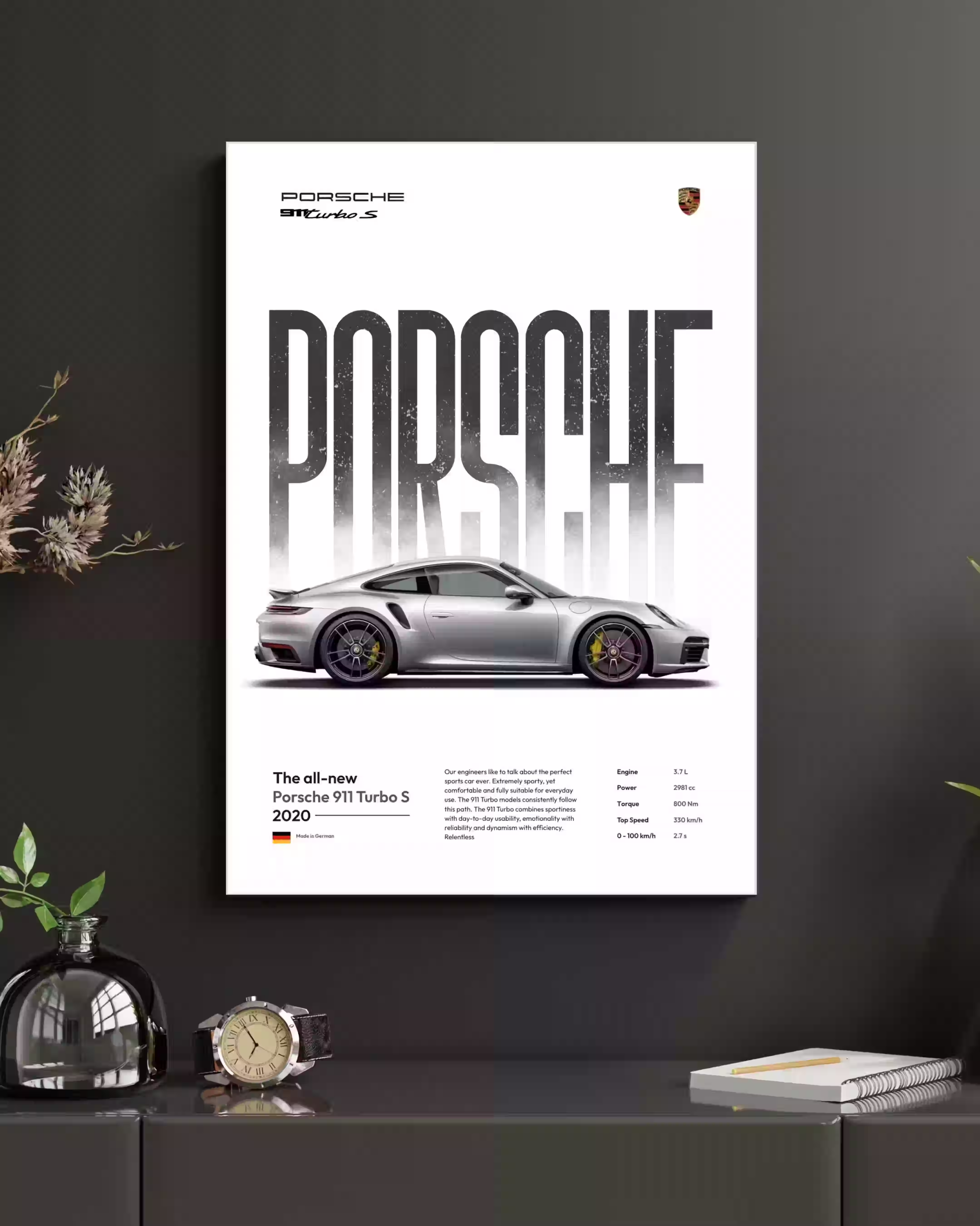 Porsche 930 Turbo S | Super Cars | Wall Poster