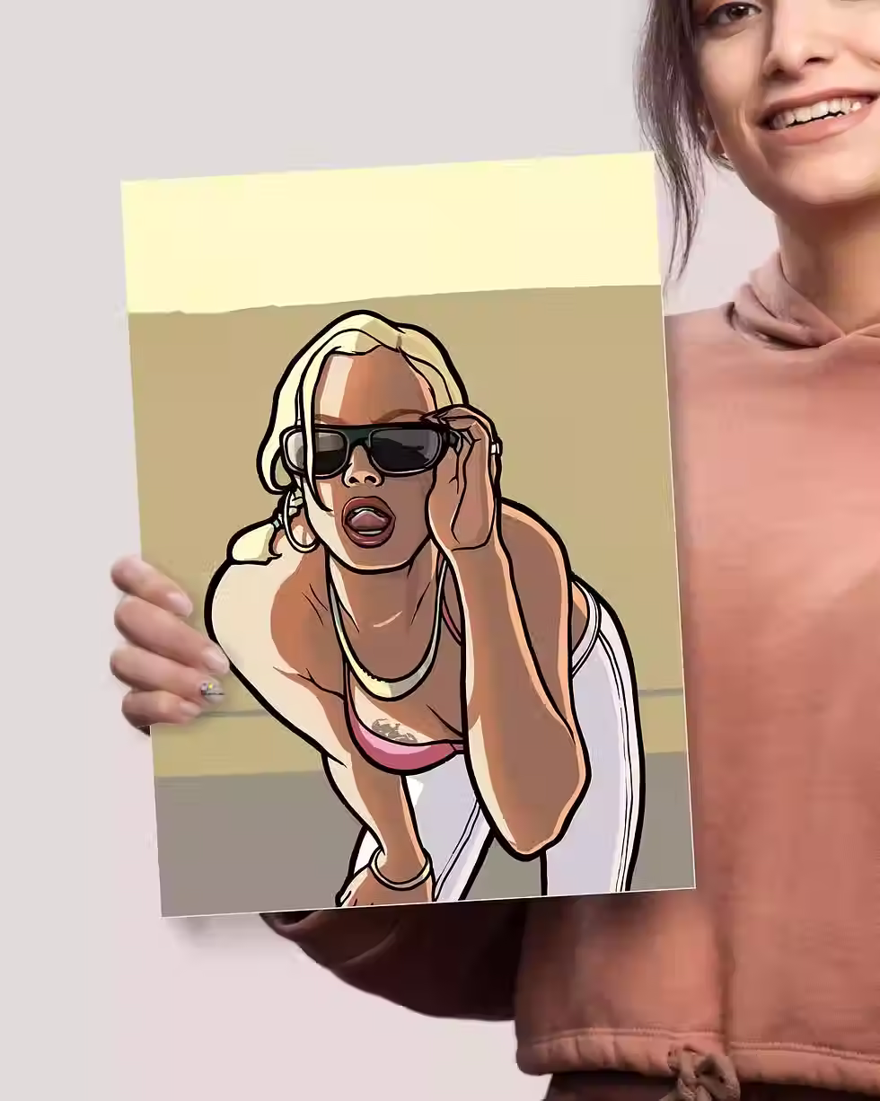 GTA San Andreas Girl | Grand Theft Auto | Gaming | Wall poster