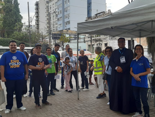 Rotarianos na ação do DIA "D" DE VACINAÇÃO