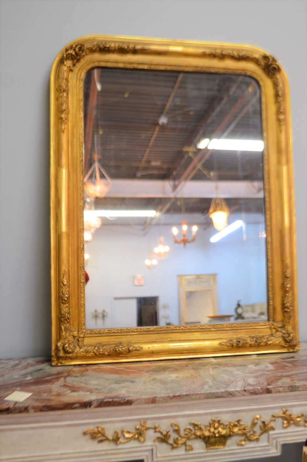 Louis Philippe Period gilded mirror. H 42, w 33 inches