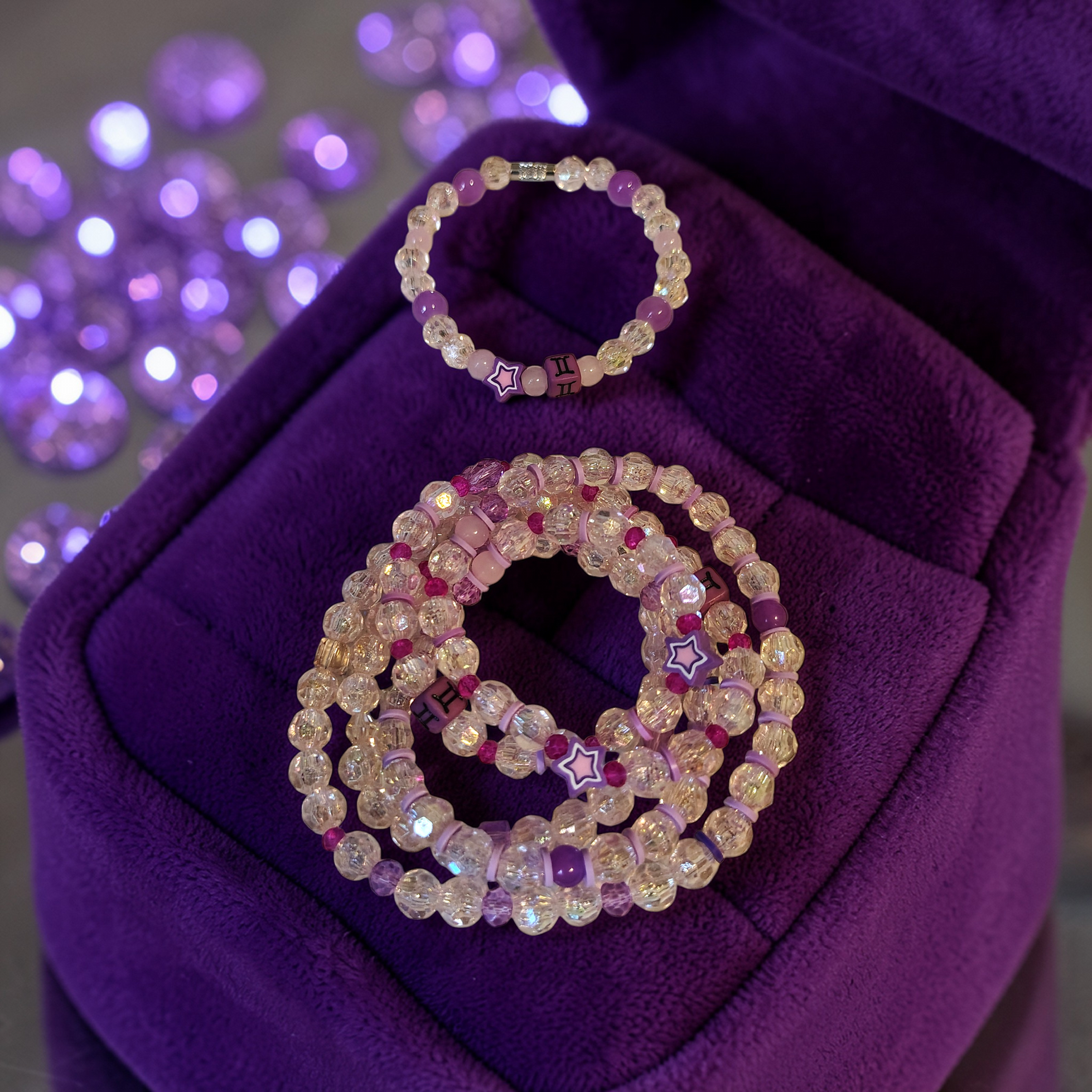 Gemini Purple & Clear Crystals Set