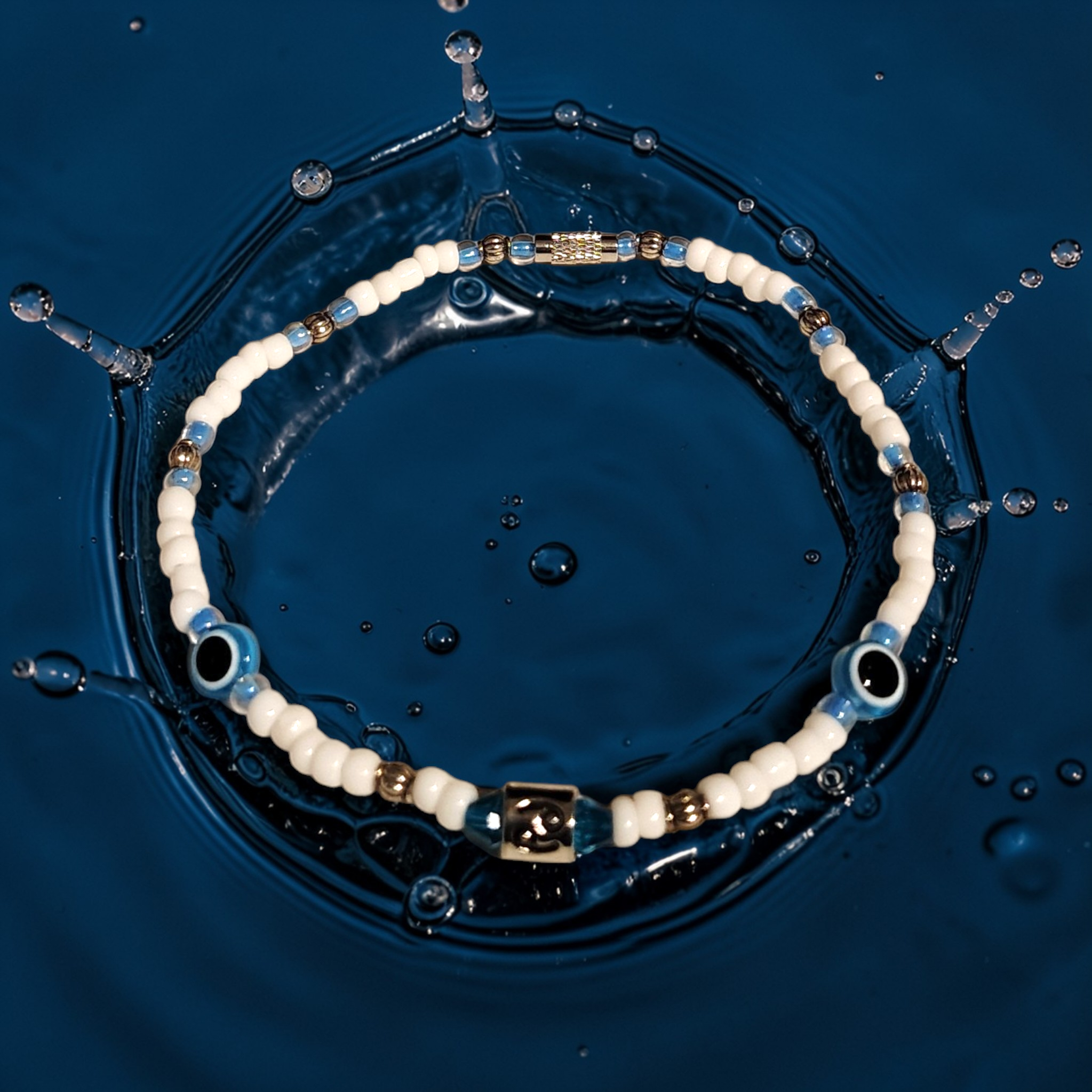 Cancer White and Turquoise