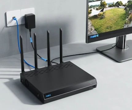 Kraftfuldt 4K-sikkerhedssæt med næste generations Wi-Fi 6 Kraftfuldt 4K-sikkerhedssæt med næste generations Wi-Fi 6