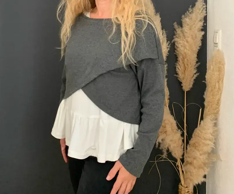 Miniaturbild: ToMa(te) Shirt Damen- das überlappende Vokuhila Oberteil