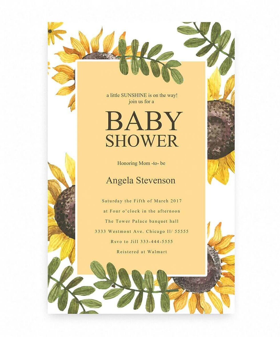 sunflower baby shower invitations