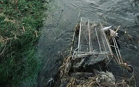 Report shopping trolleys in the river